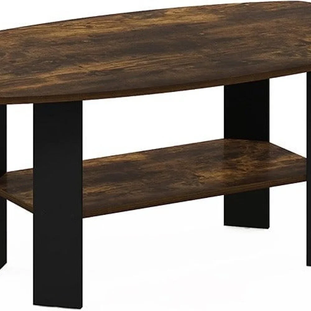 NEW Simple Design Coffee Table, Amber Pine/Black - Picture 4 of 5